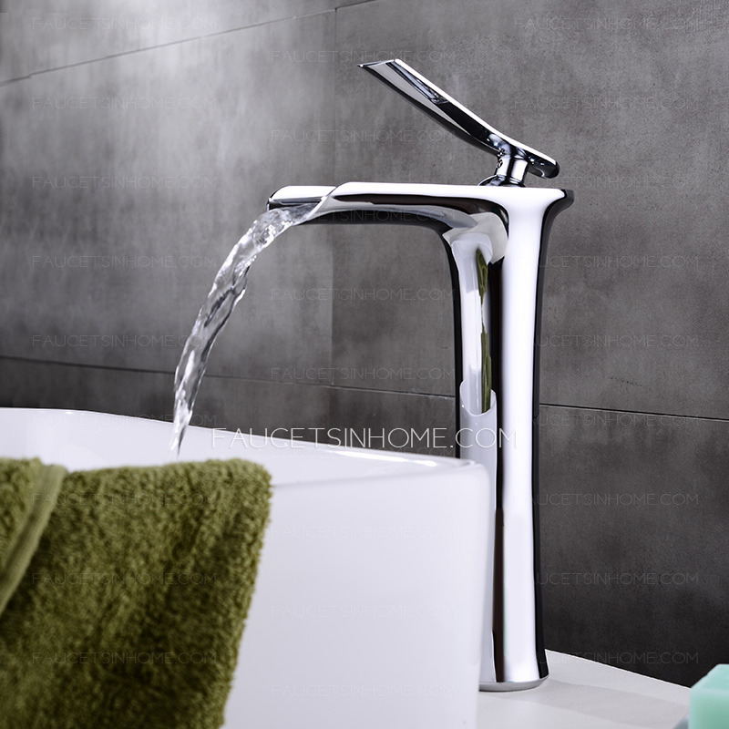 Vessel Waterfall Bathroom Sink Faucet