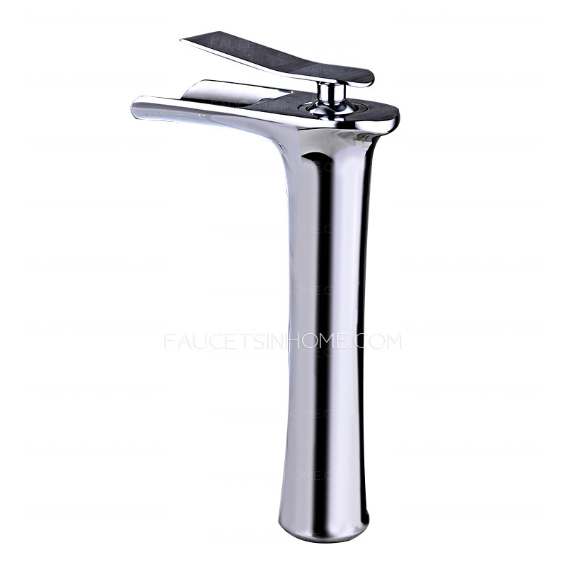 High End Copper Tall Vessel Waterfall Bathroom Sink Faucet