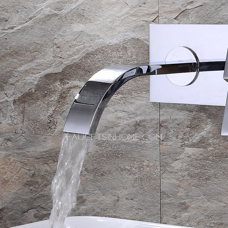 High End Waterfall Concealed Wall Mount Bathroom Faucet