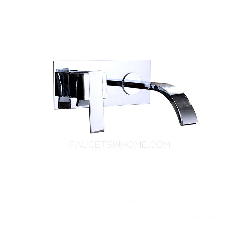 High End Waterfall Concealed Wall Mount Bathroom Faucet