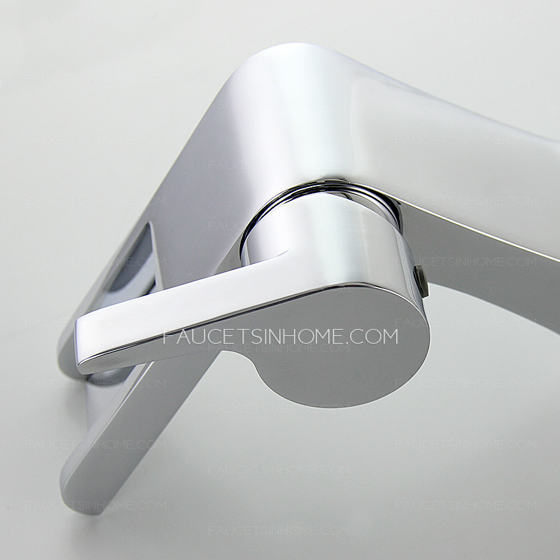 Cool Designed Short Waterfall Deck Mounted Bathroom Sink Faucet