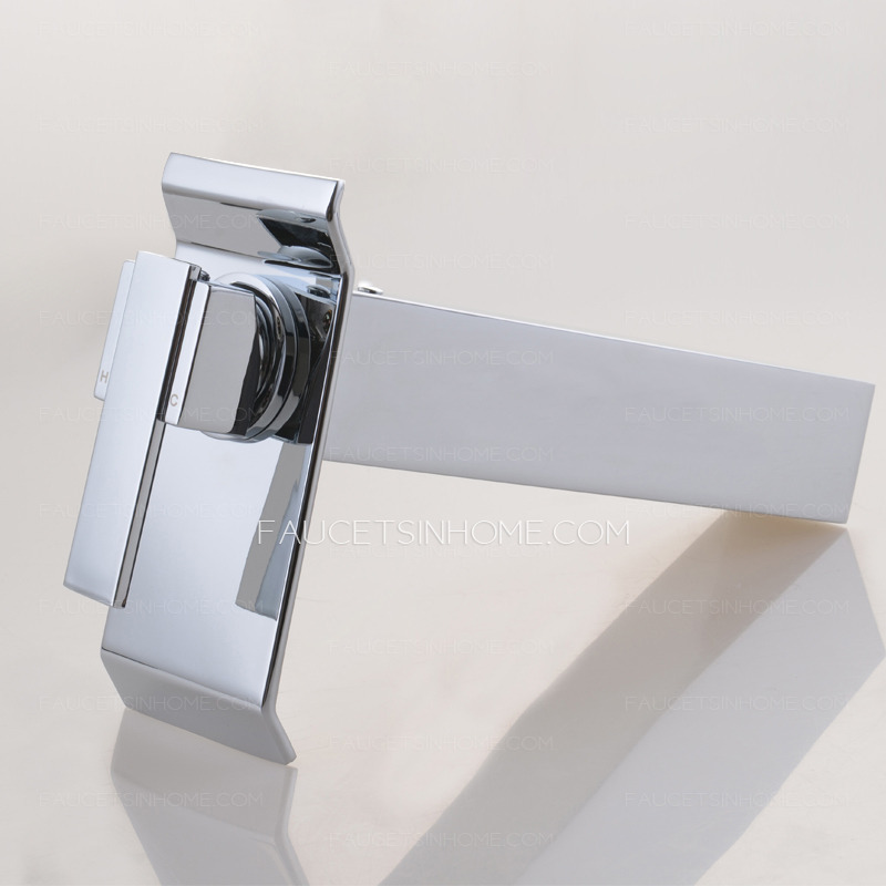 Modern Large Waterfall Outlet Vessel Mount Bathroom Faucet