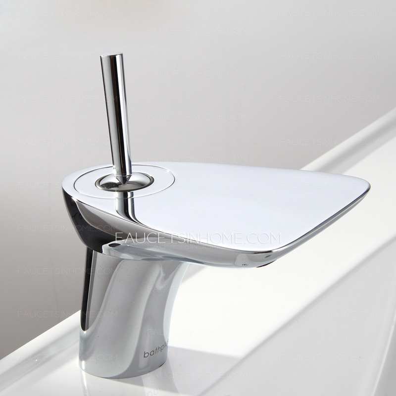 Cool Rocker Shaped Handle Sector Waterfall Bathroom Faucet