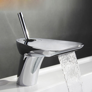 Cool Rocker Shaped Handle Sector Waterfall Bathroom Faucet