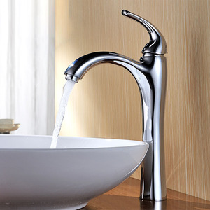 High End Tall Single Handle Bathroom Vessel Sink Faucet 