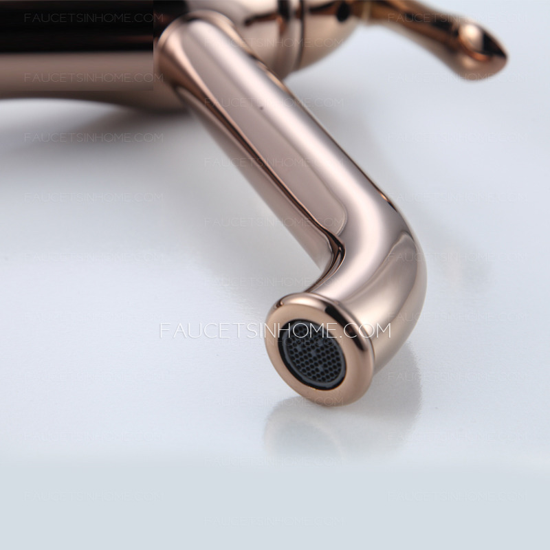 High End Rose Gold Tall Bathroom Vessel Sink Faucet