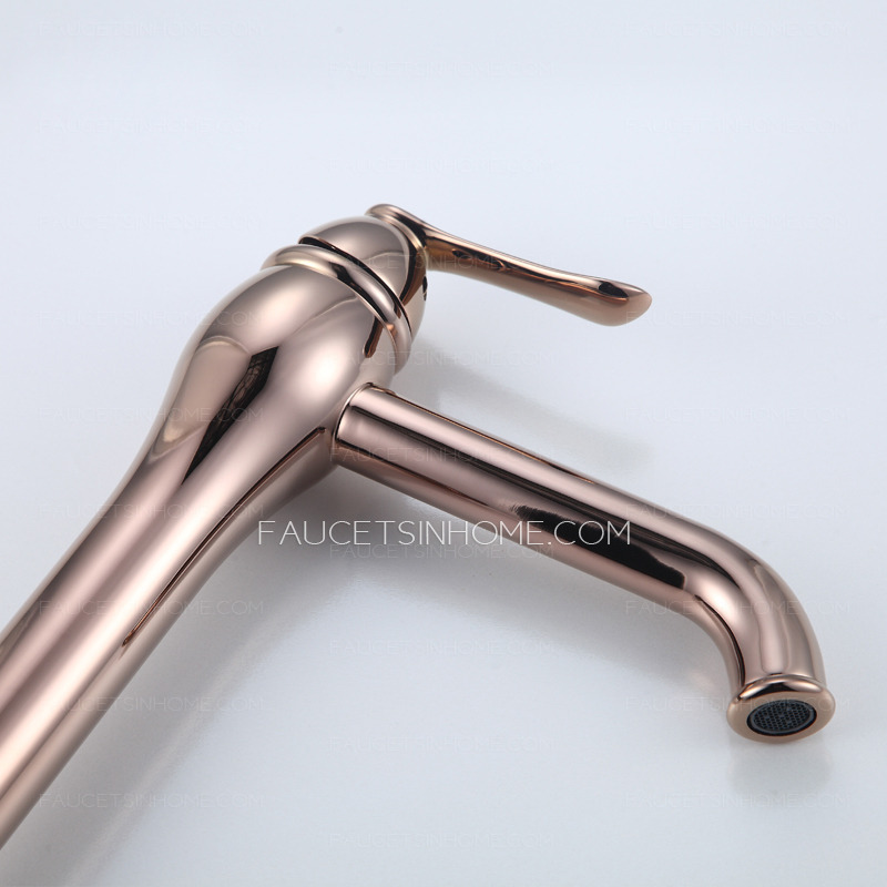 High End Rose Gold Tall Bathroom Vessel Sink Faucet