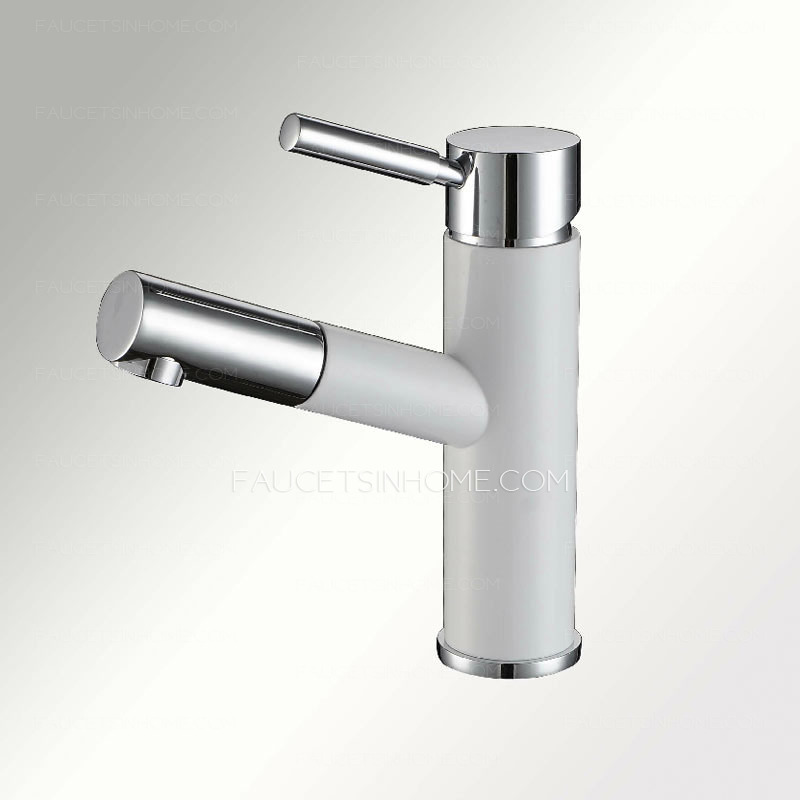 Discount White Pullout Spray Unique Bathroom Faucet