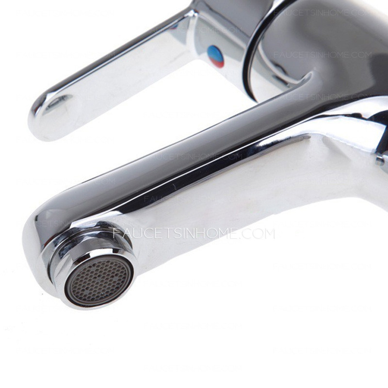 Simple Flat Single Handle Sink Faucet For Bathroom