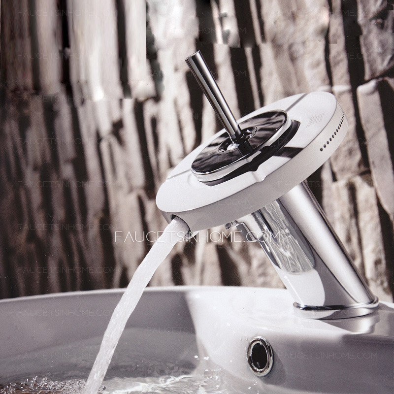 High End UFO Design Rotatable Waterfall Bathroom Sink Faucet 