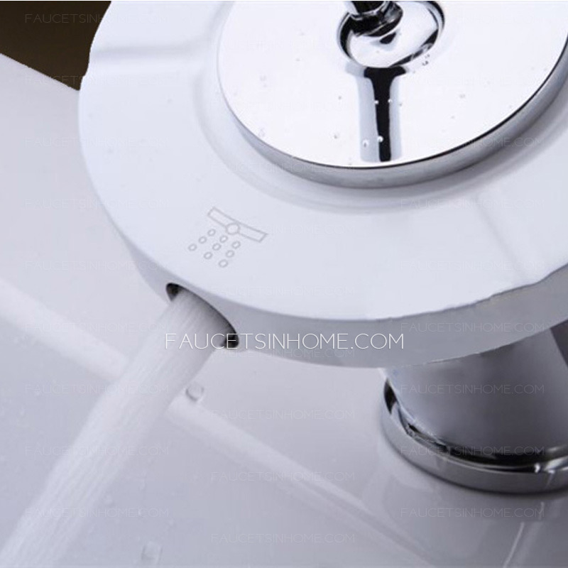 High End UFO Design Rotatable Waterfall Bathroom Sink Faucet 