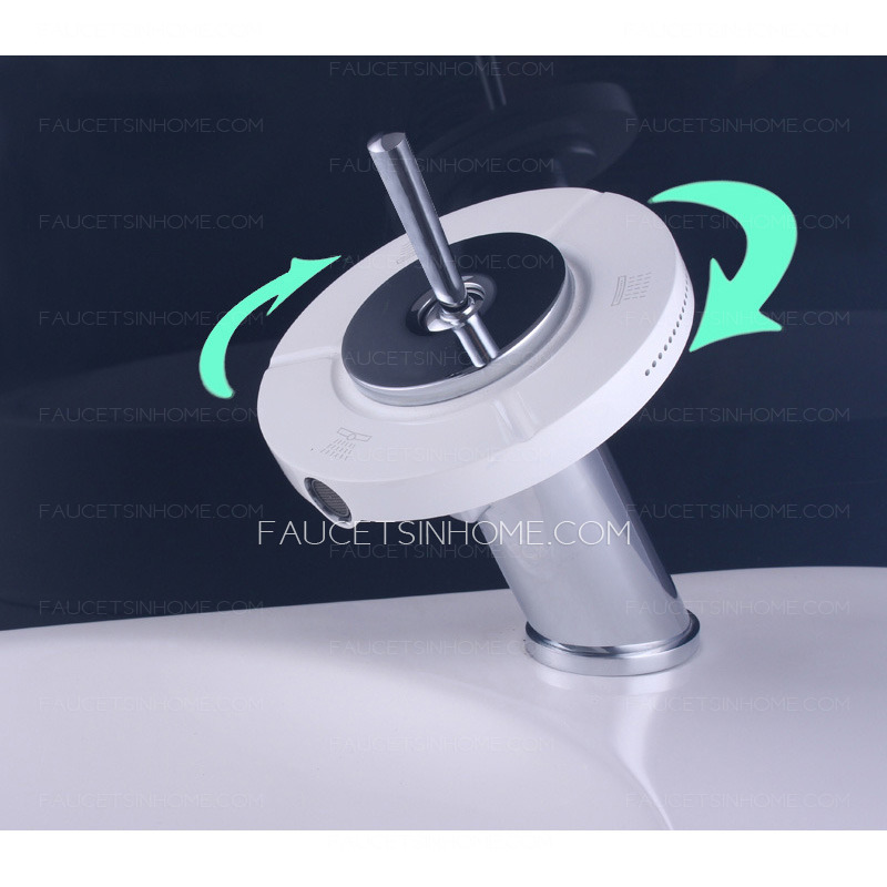 High End UFO Design Rotatable Waterfall Bathroom Sink Faucet 