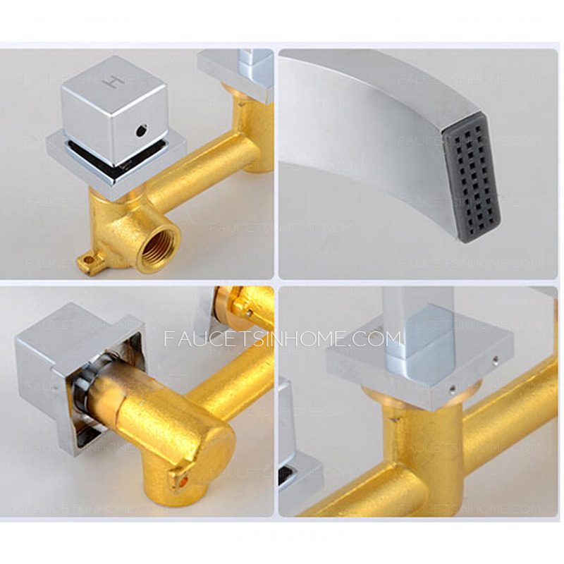 High End Concealed Wall Mount  Lengthen Spout Bathroom Faucet