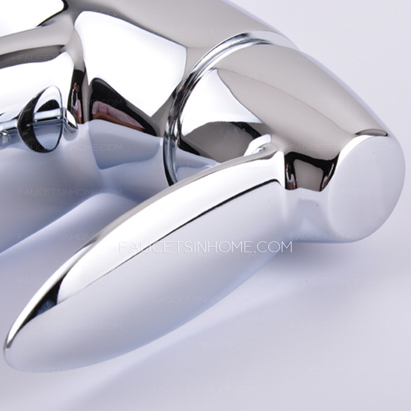 Hign End Chrome Tall Radian Bathroom Vessel Sink Faucet