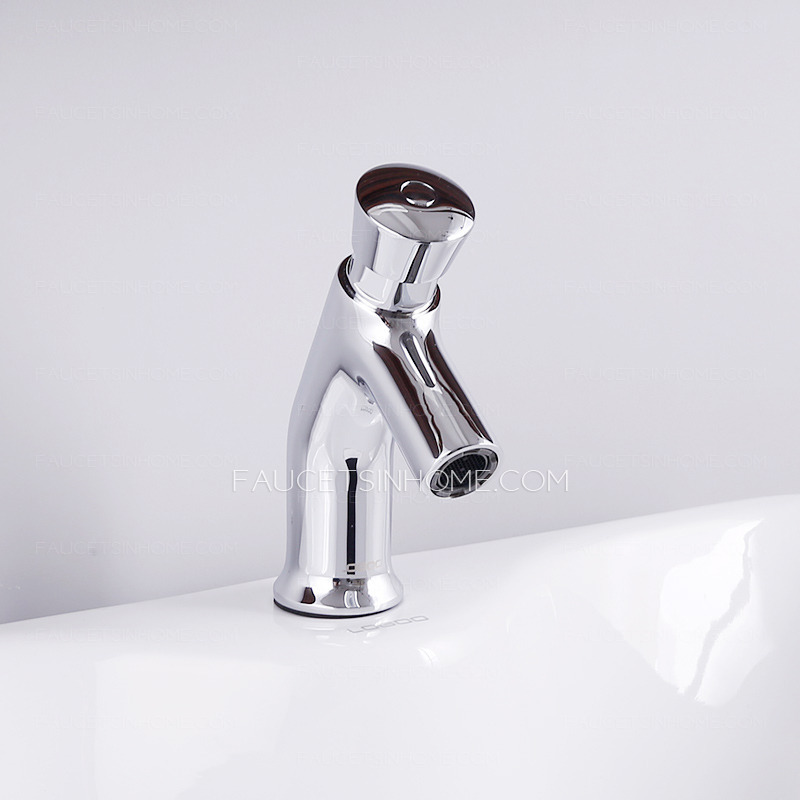 Cheap Delay Pressing Bend Style Bathroom Sink Faucet