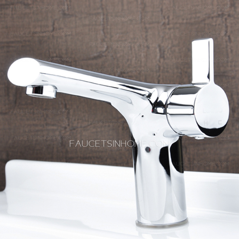 High End Copper Rotatable Side Handle Radian Cool Bathroom Faucet