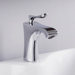 Designed Radian Single Handle Copper Bathroom Sink Faucet