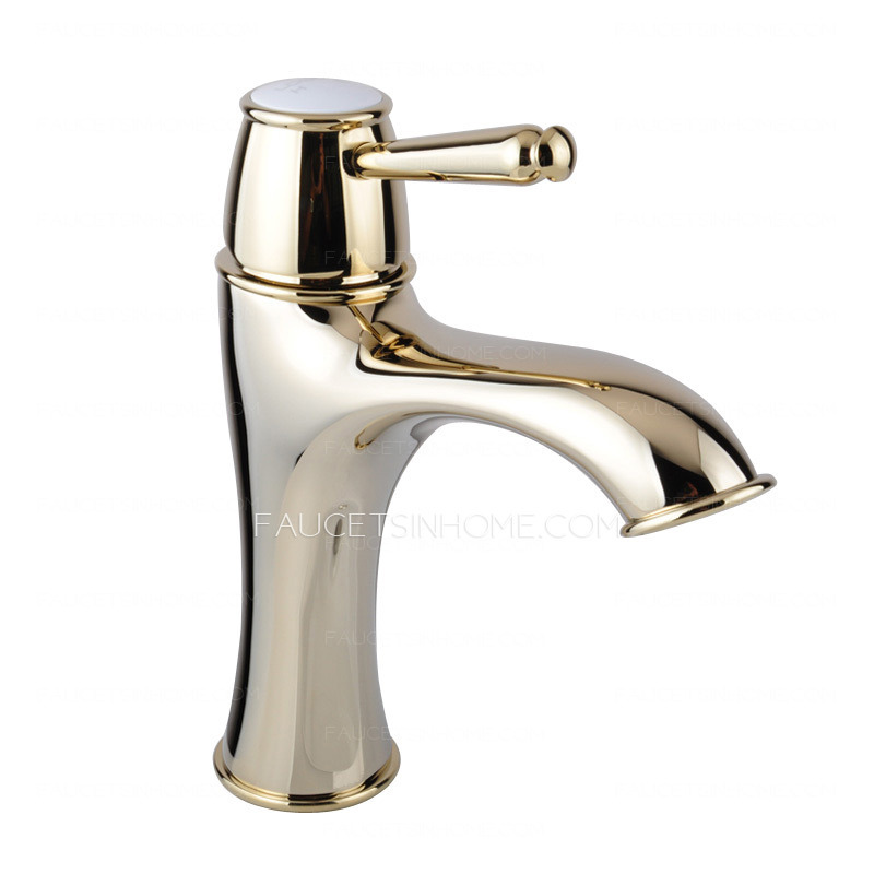 Luxury Antique Gold Radian Designed Bathroom Sink Faucet