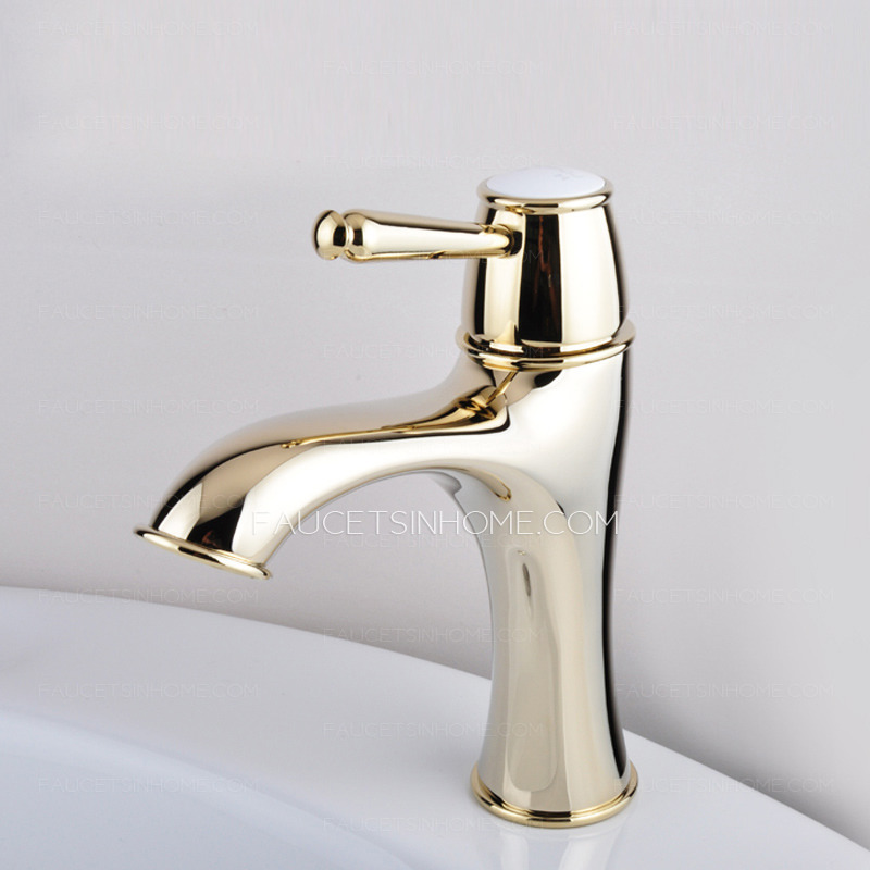 Luxury Antique Gold Radian Designed Bathroom Sink Faucet