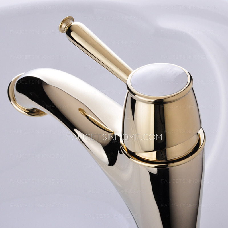 Luxury Antique Gold Radian Designed Bathroom Sink Faucet