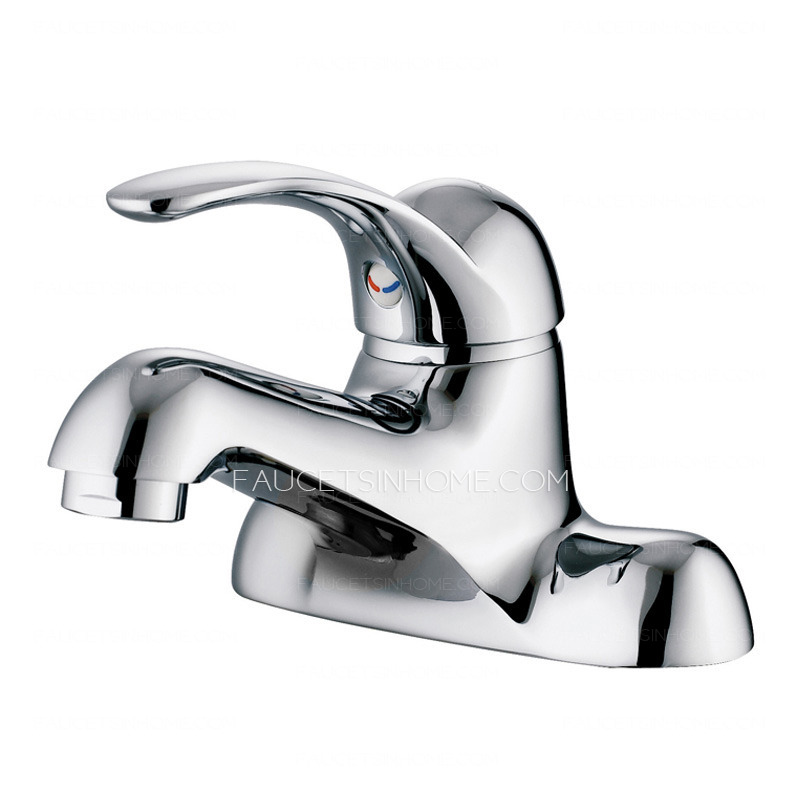 Simple Single Radian Handle Two Hole Bathroom Faucet