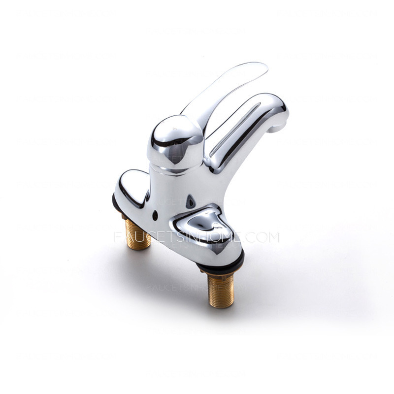 Simple Single Radian Handle Two Hole Bathroom Faucet