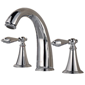 Antique Silver Split Style Three Hole Wide Spread Bathroom Faucet