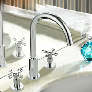 Vintage Two Cross Handle Split Style Bathroom Sink Faucet