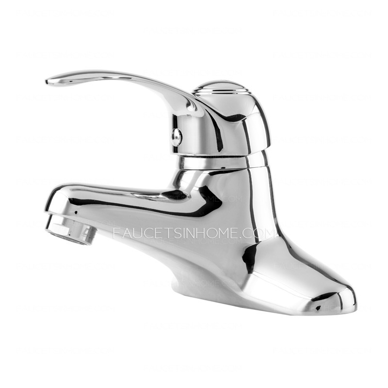 Old Single Radian Handle Chrome Bathroom Sink Faucet