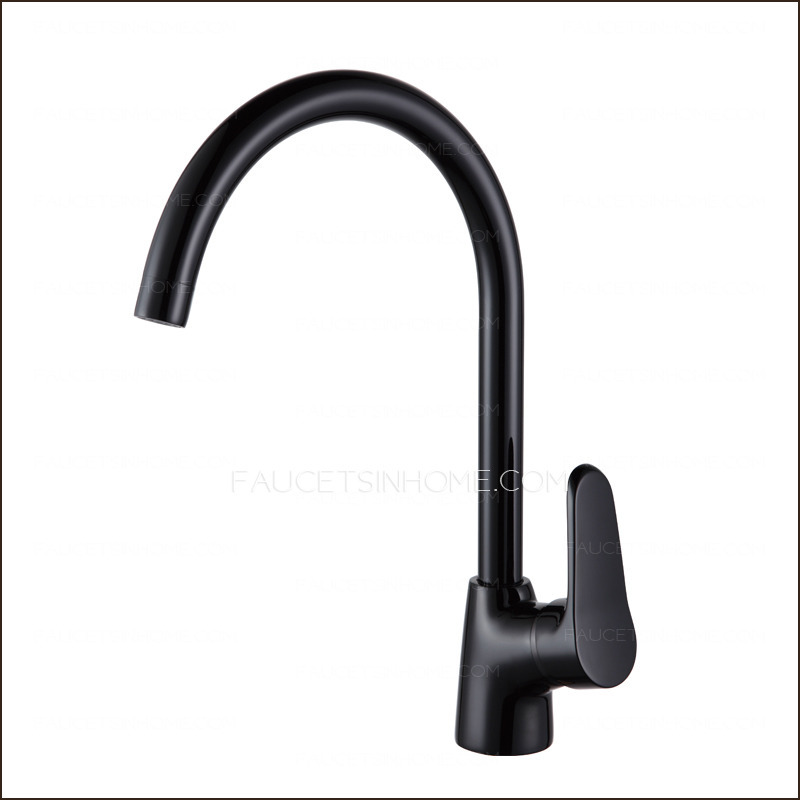 Classical Rotatable Copper Side Handle Black Kitchen Sink Faucet