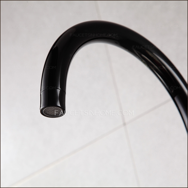 Classical Rotatable Copper Side Handle Black Kitchen Sink Faucet