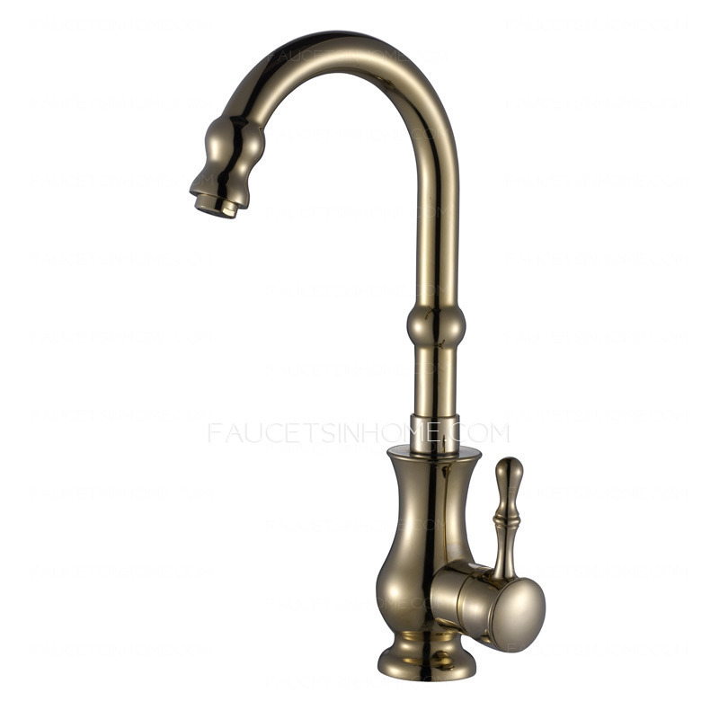 Antique Polished Brass Radian Side Handle Kitchen Faucet