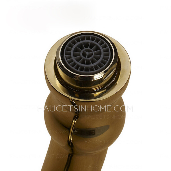 Antique Polished Brass Radian Side Handle Kitchen Faucet