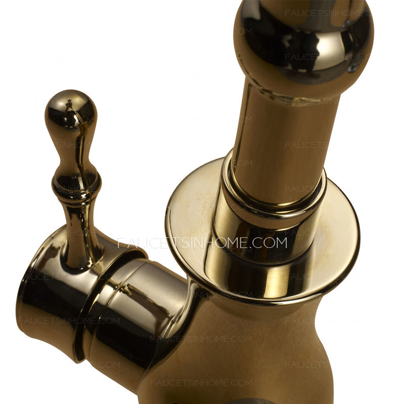 Antique Polished Brass Radian Side Handle Kitchen Faucet