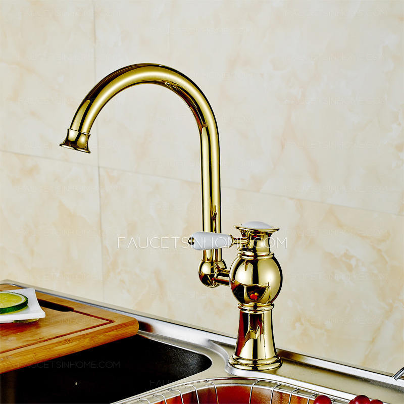 polished brass kitchen faucet