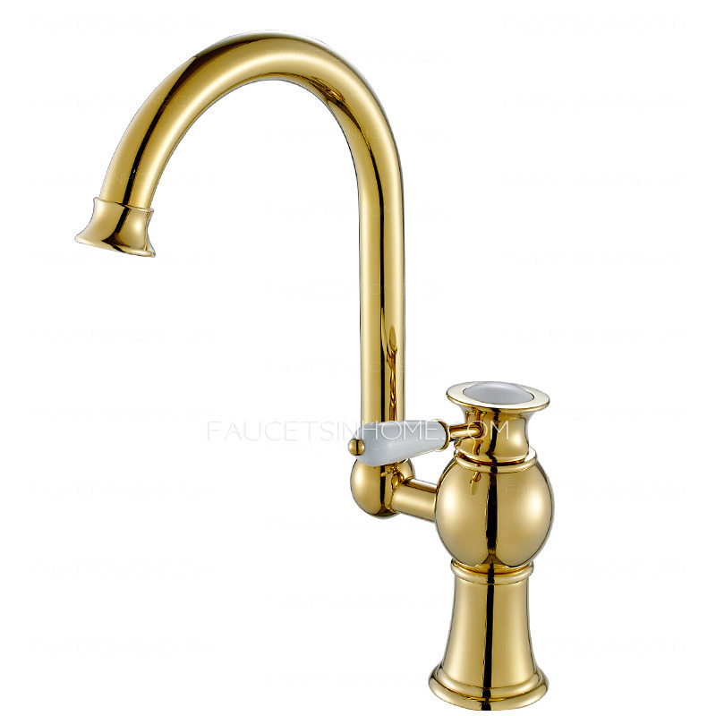 Antique Polished Brass Radian Handle Kitchen Faucet On Sale