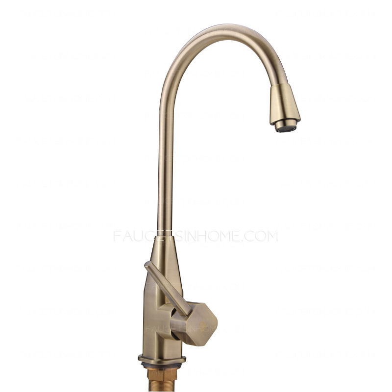 Antique Brushed Copper Rotatable High Arc Kitchen Faucet
