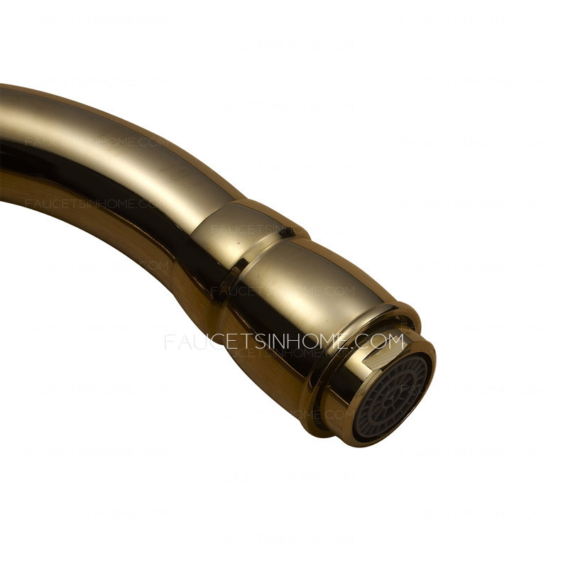 Antique Polished Brass Side Radian Handle Kitchen Faucet