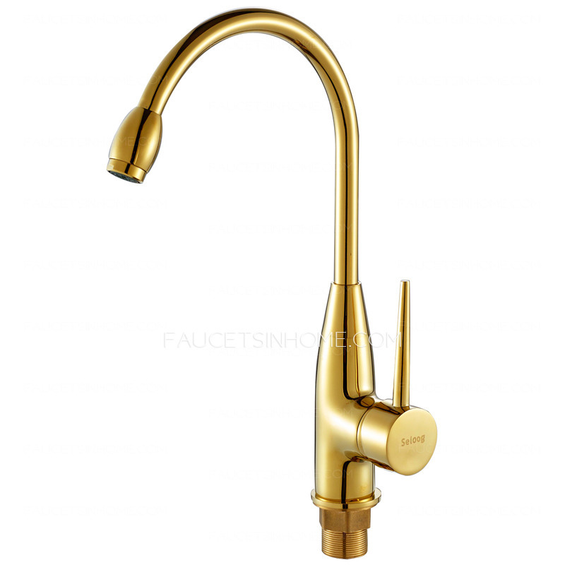 Discount Polished Brass Gold Vintage Rotatable Kitchen Sink Faucet