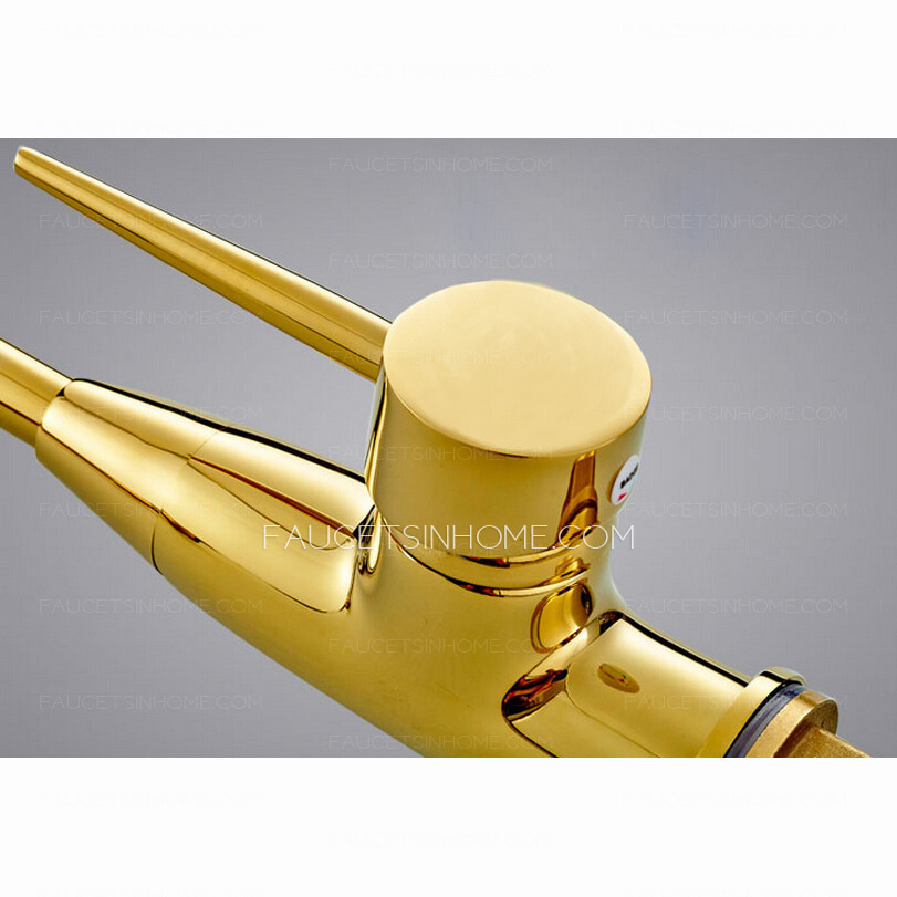 Discount Polished Brass Gold Vintage Rotatable Kitchen Sink Faucet