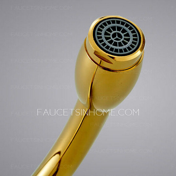 Discount Polished Brass Gold Vintage Rotatable Kitchen Sink Faucet