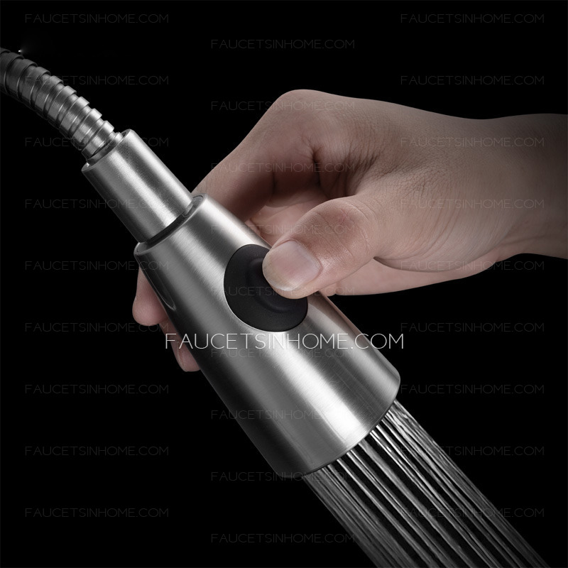 High End Pullout Shower Water Stainless Steel Kitchen Faucet