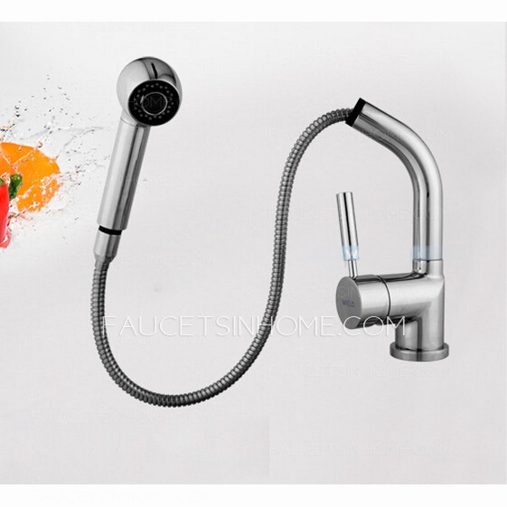 High End Copper Pullout Spray Rotatable Kitchen Sink Faucet