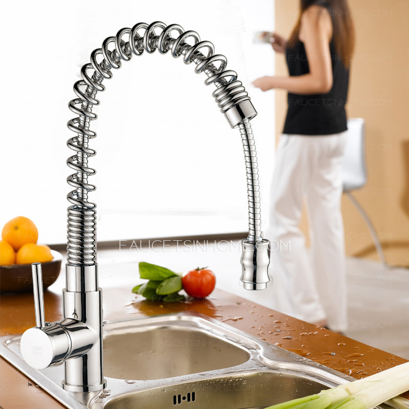 Modern Spring Pullout Spray Commercial Kitchen Faucets