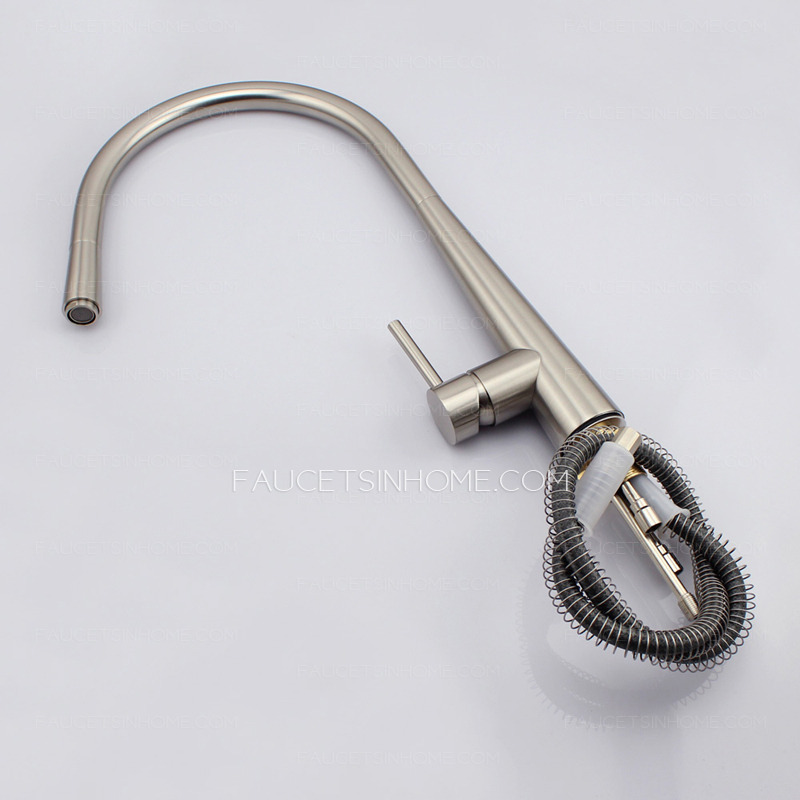 Top Pullout Spray Brushed Professional Kitchen Faucet 