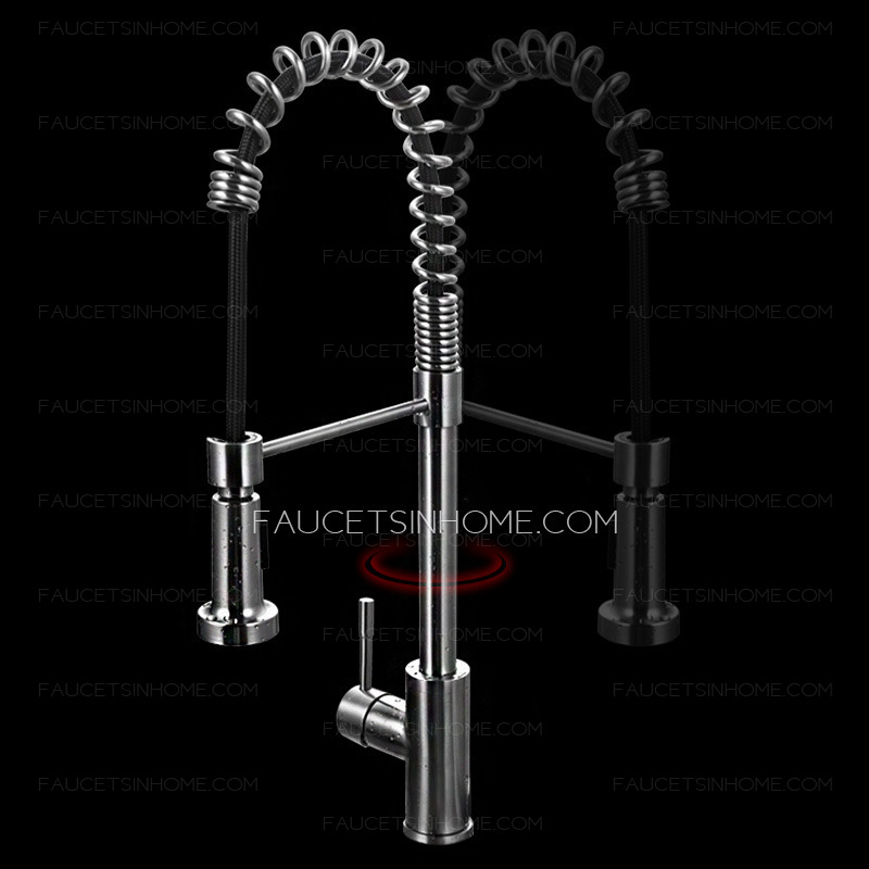 Commercial Style Stainless Steel Kitchen Faucets With Sprayer 