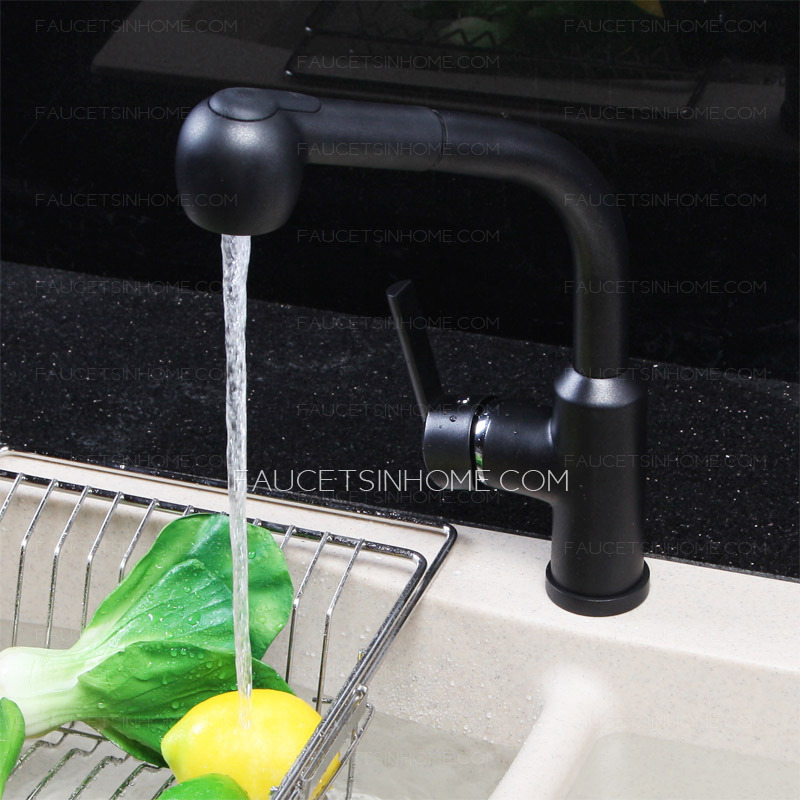 Modern Black Painting Copper Pullout Artisan Kitchen Faucets