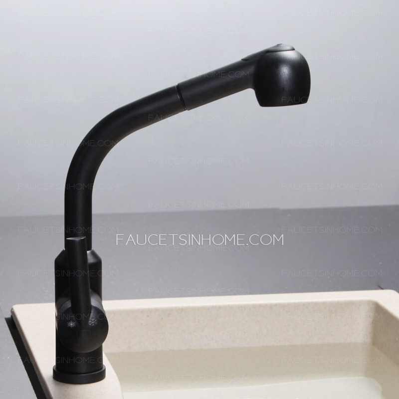 Modern Black Painting Copper Pullout Artisan Kitchen Faucets