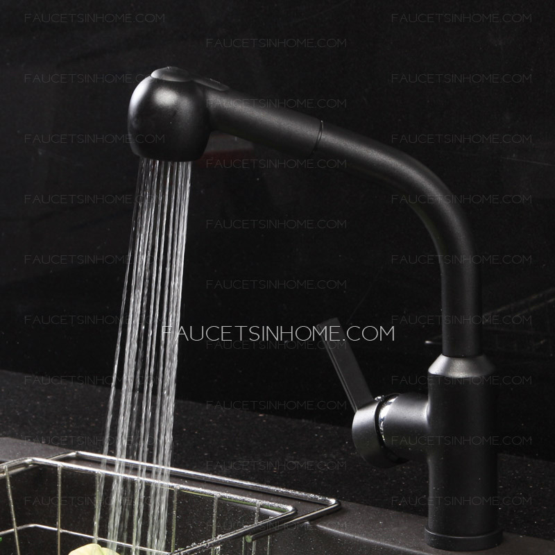 Modern Black Painting Copper Pullout Artisan Kitchen Faucets