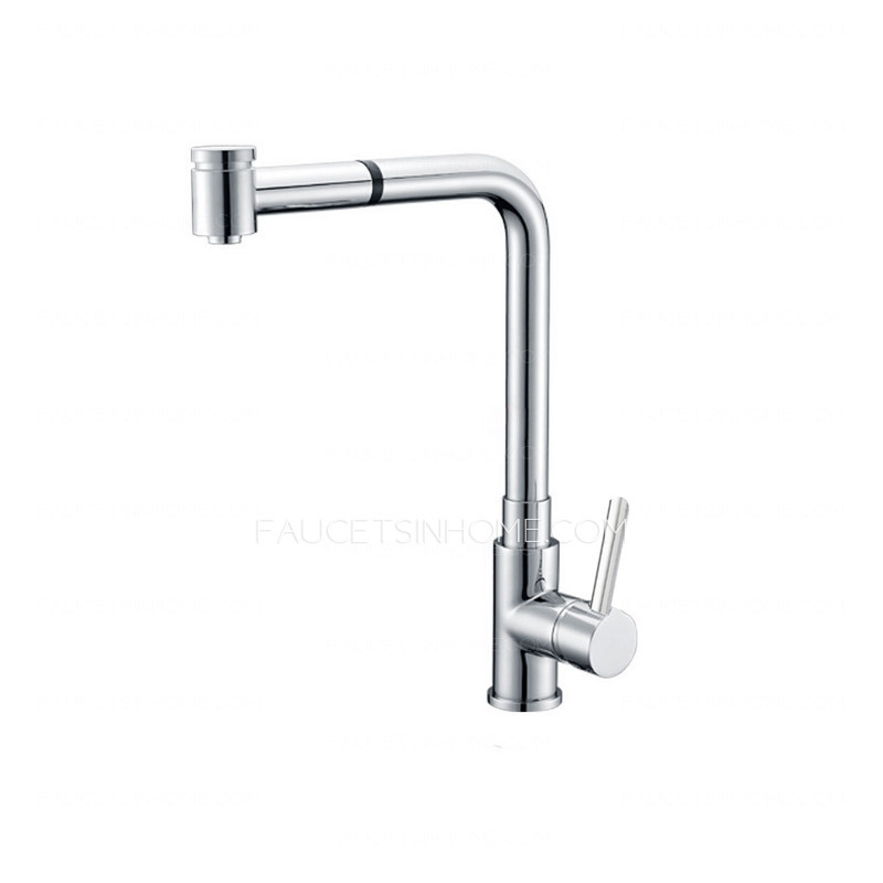 Modern Pullout Rotatable Copper Lead Free Kitchen Faucet